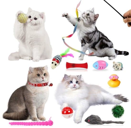 Julkalender för katter - 24-dagars julkalender - Inkluderar diverse kattleksaker - Interaktiv julkalender för katter vit XXS