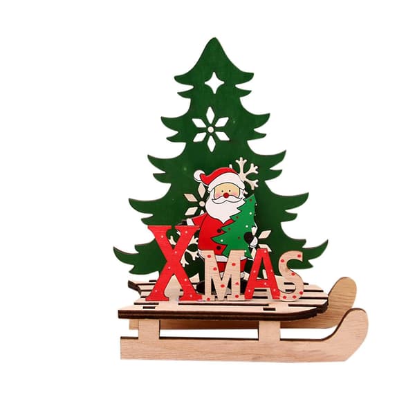 Julgranspynt i trä - älg, tomte och snögubbe - DIY-dekoration