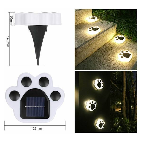2 st LED-solcellslampor, utomhus solcellslampor LED-trädgårdslampor, varmt ljus