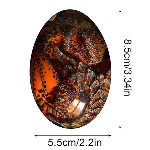 Lava Dragon Egg Crystal Dinosaur Egg Resin Skulptur Prydnad Röd