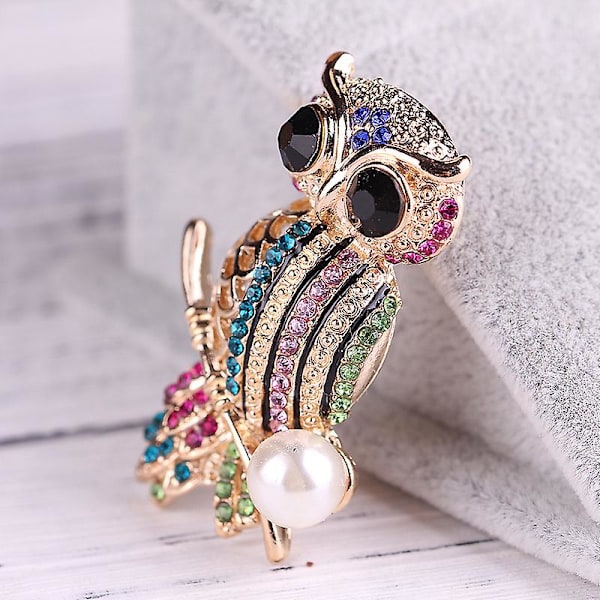 Kvinnors brosch corsage färgglad uggla bröllop brudgum brosch sjalar sjal klämma prydnad praktisk design