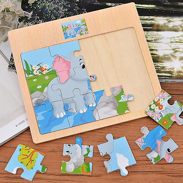 Farverig træ Dinosaur Zebra Smart børnelegetøj