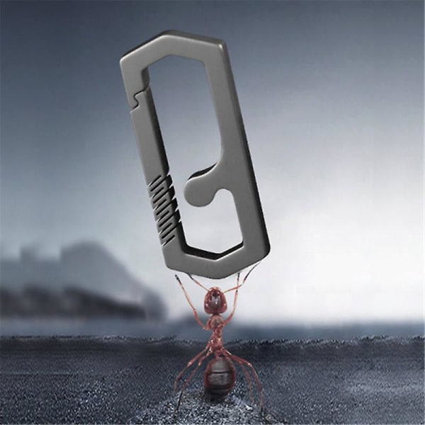 Nyckelring i titan, multifunktionell karbinnyckelring med ring för män och kvinnor
