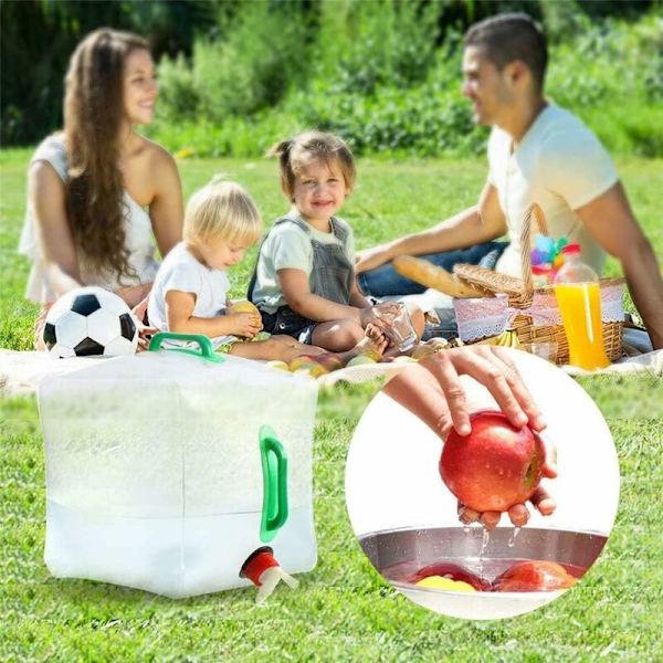 Hopfällbar Vattentank Behållare Väska Bärbar Transparent Hållbar Stor Kapacitet Camping Picknick 20L T-Audace