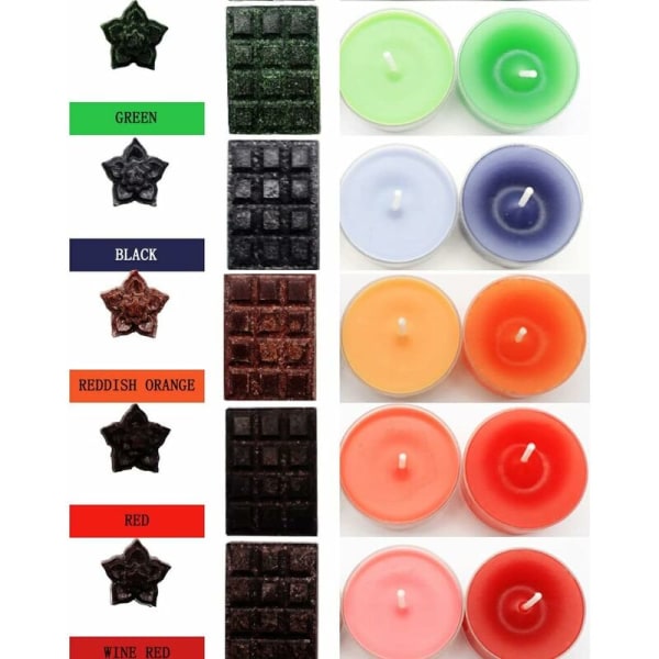 Ljusvaxfärger - 34 färger (5g/0,18oz) Ljusfärger för sojavax, bivax, ljusvax för ljustillverkning