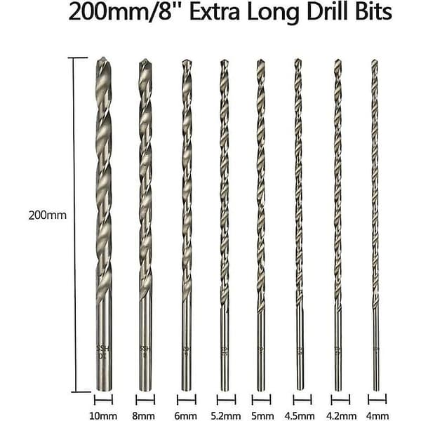 200 mm 8-delad borrbitsset, träborrverktyg
