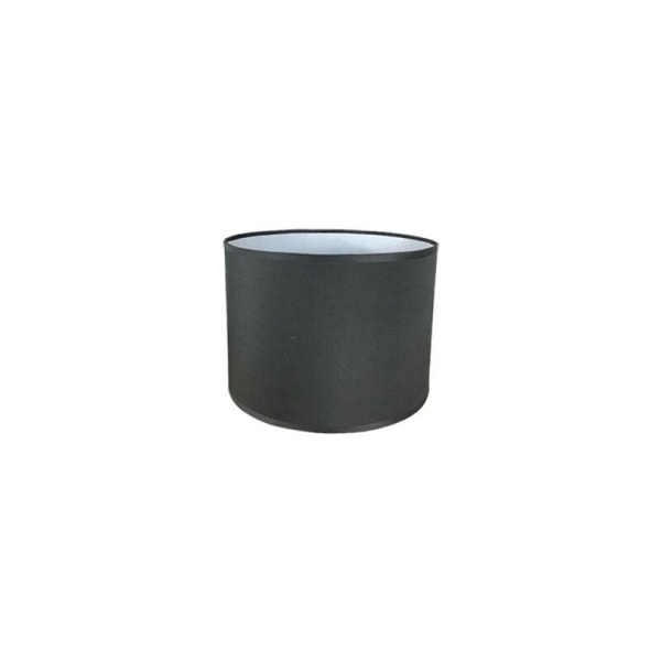 Cylindrisk lampskärm gjord av handgjort linnetyg för bordslampa, taklampa, golvlampa (svart, diameter 22 cm x höjd 17 cm)
