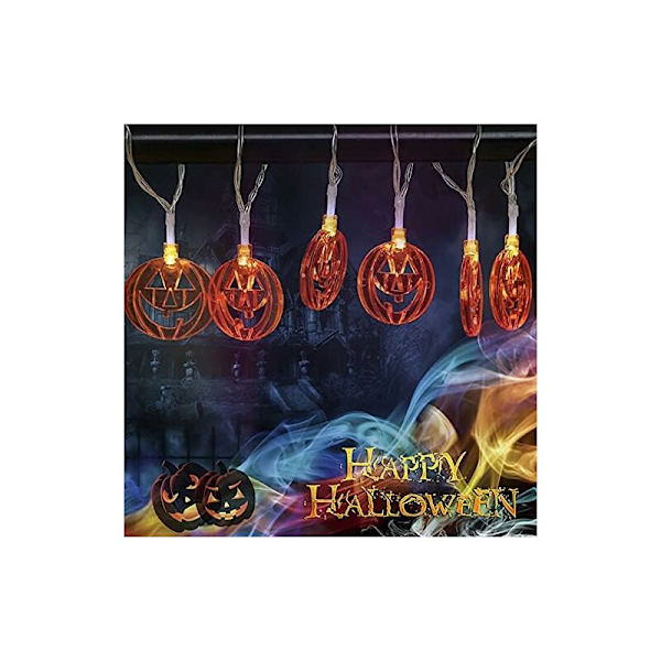 Utomhus solcellslampor - 3 m - 20 LED - för Halloween, trädgård, semester, höst - varmt ljus