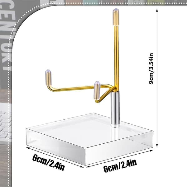 4 ställbara metallarmsdisplayställ med akrylbas Rock Display Easel Holder Akryl Easel Silver