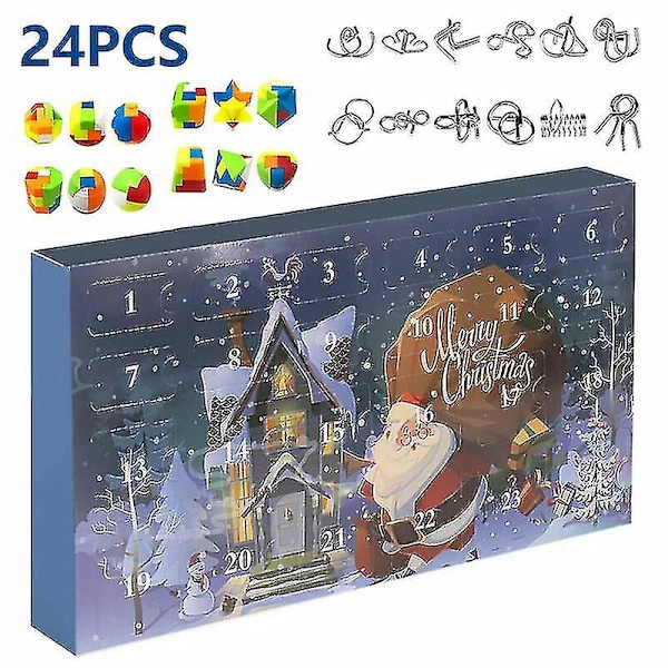 24 st julpussel Adventskalender Hjärnteaser Leksak Nedräkningskalender C
