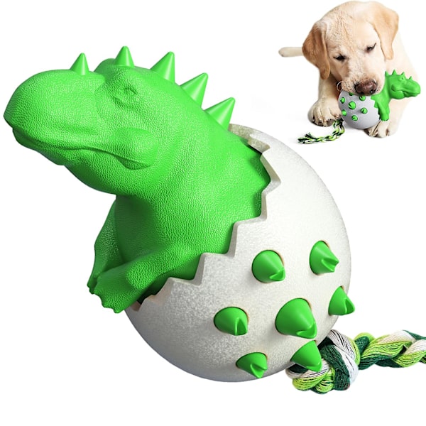 Dinosaurieägg hundtuggleksak lämplig för medelstora och stora hundar - Mjukt TPR-material för tand rengöring och tuggkul