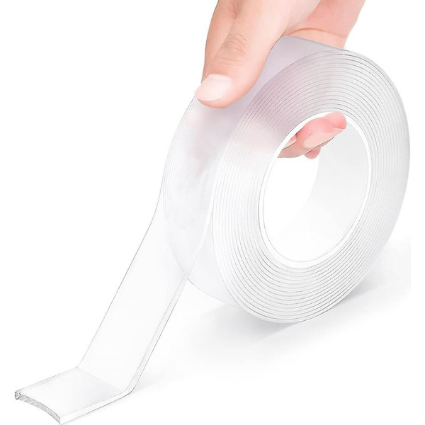 Dubbelsidig tejp kraftig, extra stor nano monteringstejp, avtagbar klibbig affischtejp (3,0m*3,0cm)