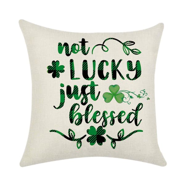 St. Patrick's Day Kuddeöverdrag i Bomullslinne, Dekorativ Kudde för Soffa, Heminredning