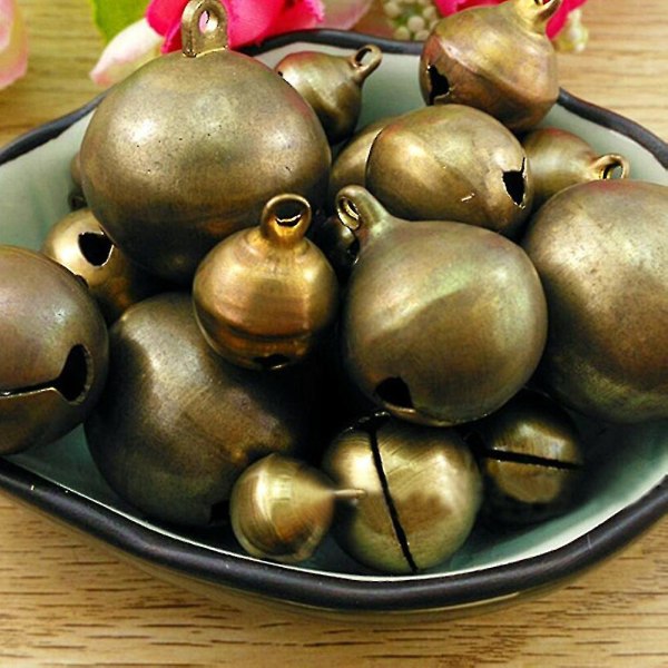 Vintage brons metall jul Jingle Bells berlocker för festival DIY dekoration