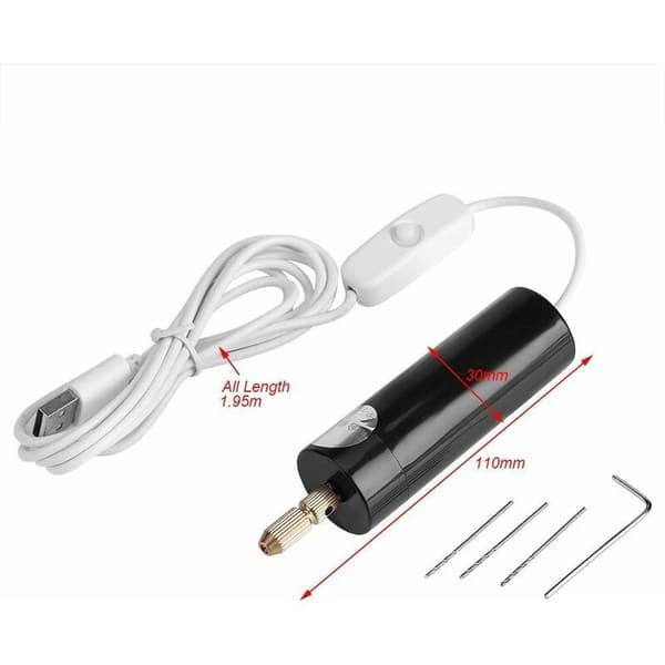 Bærbar Mini Mikrobor Bærbar Elektrisk Bor med USB-kabel