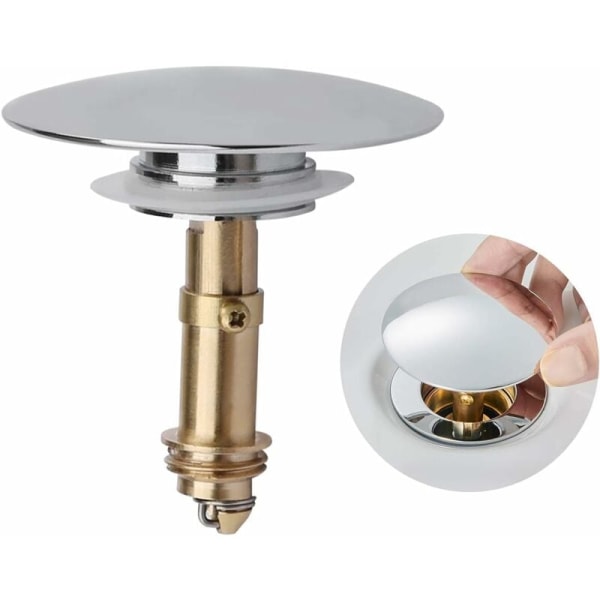 Fjäderbelastad klick-klack-kökshandfat Triomphe badrumshandfat badavlopp krompläterad massiv mässing 40mm 66mm