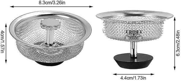 Anden Vask Tilbehør Vask Si, Vaskprop, 2x Rustfrit Stål Køkkenvask Si Til Køkkenvask Badeværelse Diameter 2stk Scrollsqy