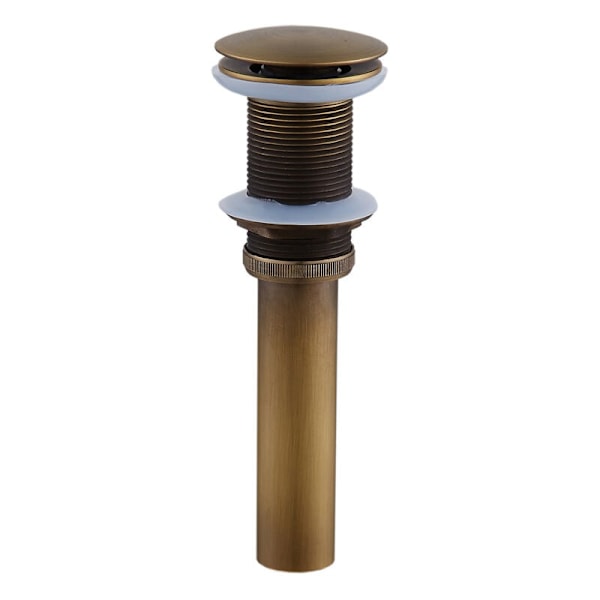 Pop-up retro håndvask afløb prop, bronzeret messing afløbsklikker uden overløb, universel håndvask afløbsventil, håndvask sifon uden overløbshul, poleret