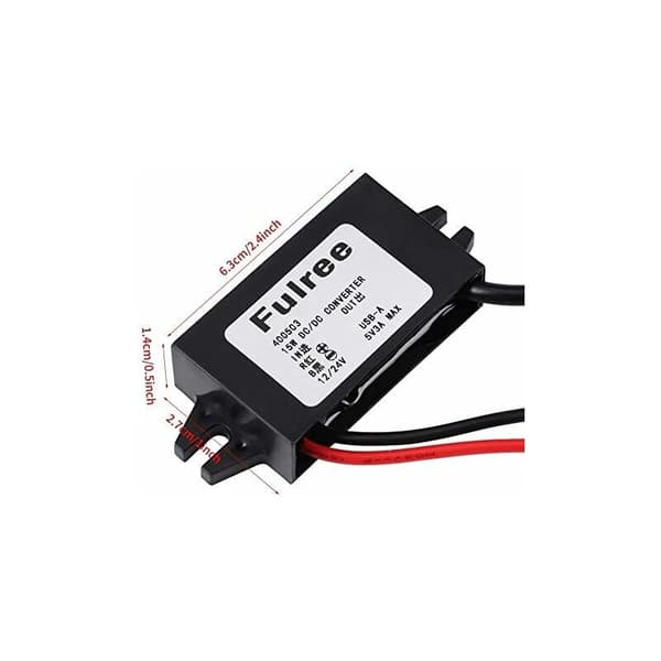 DC 12V/24V til 5V 3A step-down adapter strømkonverter USB-udgang strømforsyningsmodul transformer regulator