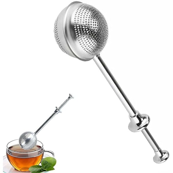 Udtrækkelig te-si med kugleformet rustfrit stål diffuser og kugleformet håndtag