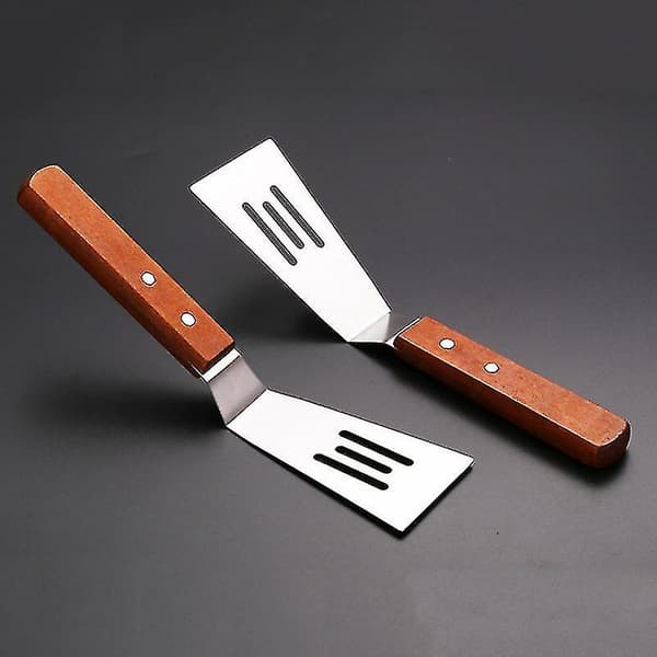 Med trähandtag Biffstek Spatel Flat Colander Shovel