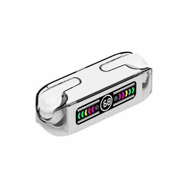 Trådlöst Bluetooth-headset med färgskärm, digital display, pekskärm, stor kapacitet och lång batteritid, KingWhite