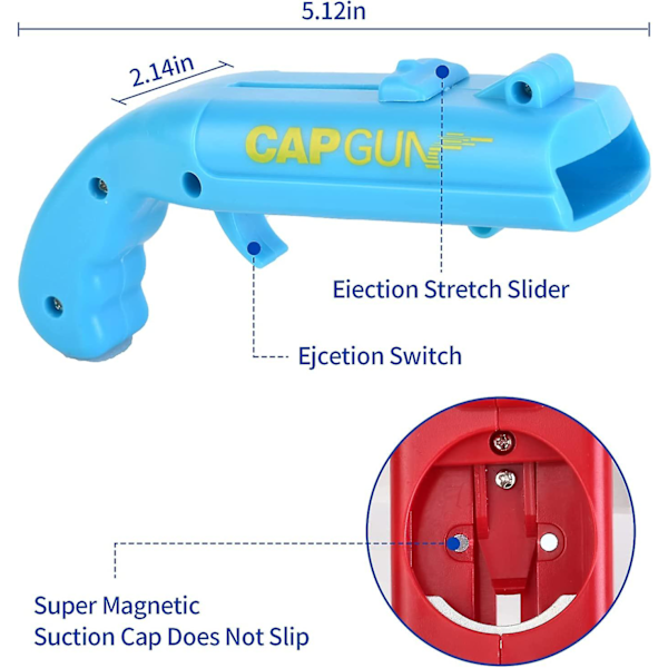 Pulloavaaja, hauska laukaisimella varustettu pulloavaaja luovaan leikkiin, perhejuhliin, baariin, ulkoilma-grillaukseen, muovi (musta & punainen)