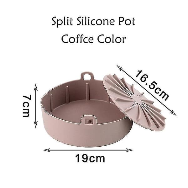 Silikon Air Tillbehör Non Stick Bakning Split Pot Silikon Pan-1（16cm，Coffce）