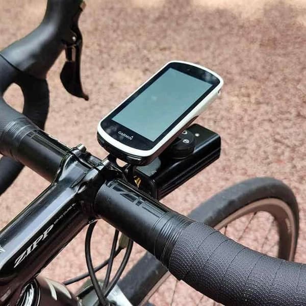1 Sykkelcomputerfeste, frontforlenget, kompatibelt med Garmin Edge GPS, styrefeste, svart.