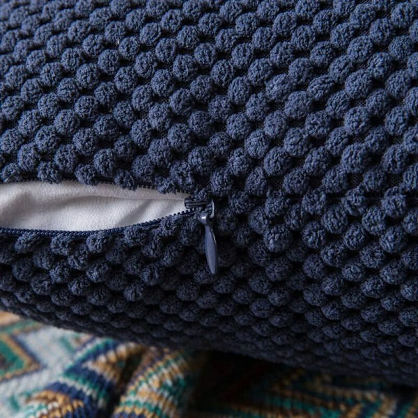 Set med 2 örngott Ananas Granulat Mjuk Solid Dekorativ Kvadratisk Örngott Kudde för Soffa Sovrum Bil 18x18 Tum 45x45cm Mörkblå