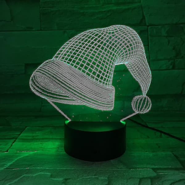 3D LED nattlys julehatt dekorative ornamenter