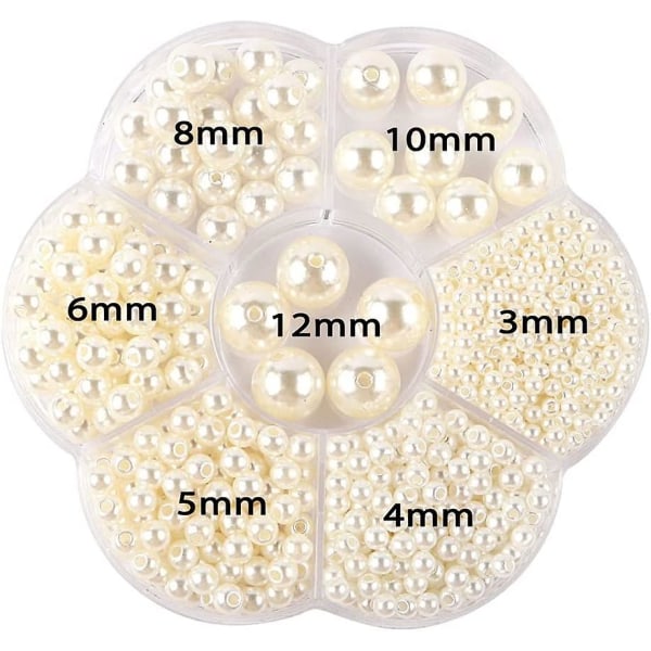 1150 st 3/4/5/6/8/10/12 mm runda satinpärlor distanspärlor för DIY-hantverk