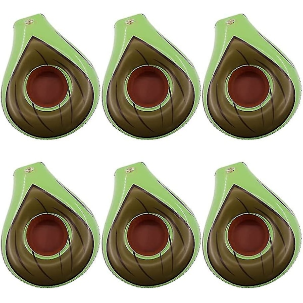 Uppblåsbara Dryckesflottar 6-pack Avocado Frukt Pool Dryckeshållare Återanvändbara Uppblåsbara Flottande Underlägg För Sommarpoolparty Tillbehör Strand Hållare-26