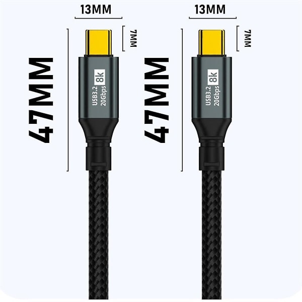 För Iphone15 Pro Usb3.2 20gbps Full Function 100w Snabbladdning Bekväm bärbar 8k Casting-kabel,