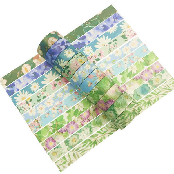 20 rullar blommigt papperstejpset 15 mm tejp DIY hantverk maskeringstejp