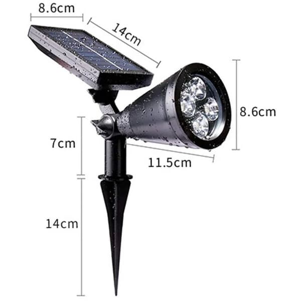 NY 7 farver solcellehavebelysning plante spotlight solcelle spotlight udendørslampe RGB