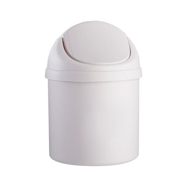 Mini plast skrivbords papperskorg (vit)