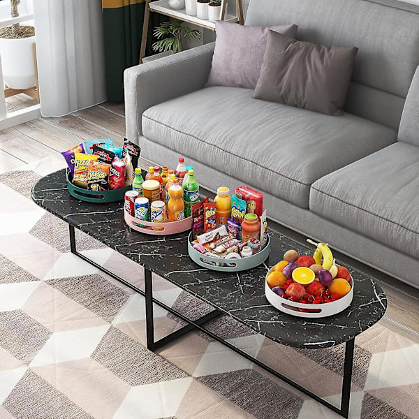 Lazy Susan roterande kryddhylla, metall roterande bricka arrangör för kök eller skafferi skåp bänkskiva skåp bord, 25cm 10in