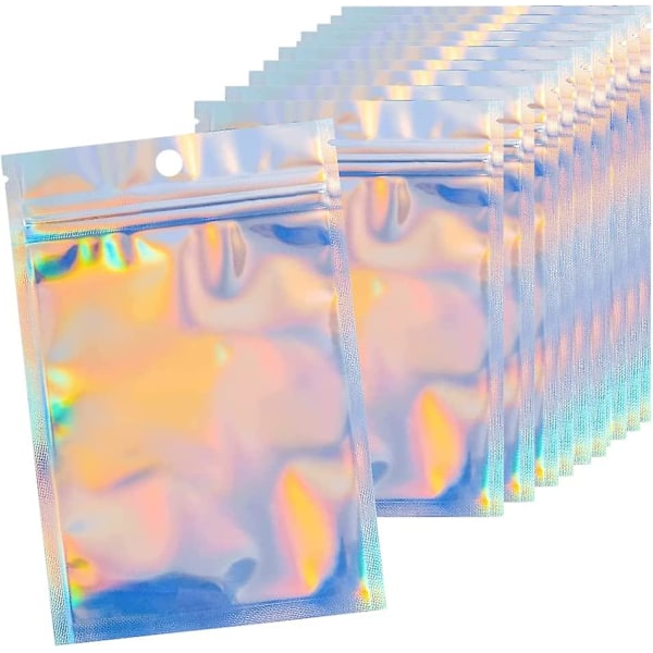 10,5x15cm 50 grepp lila återförslutbar förvaringspåse, polyeten blixtlåspåse