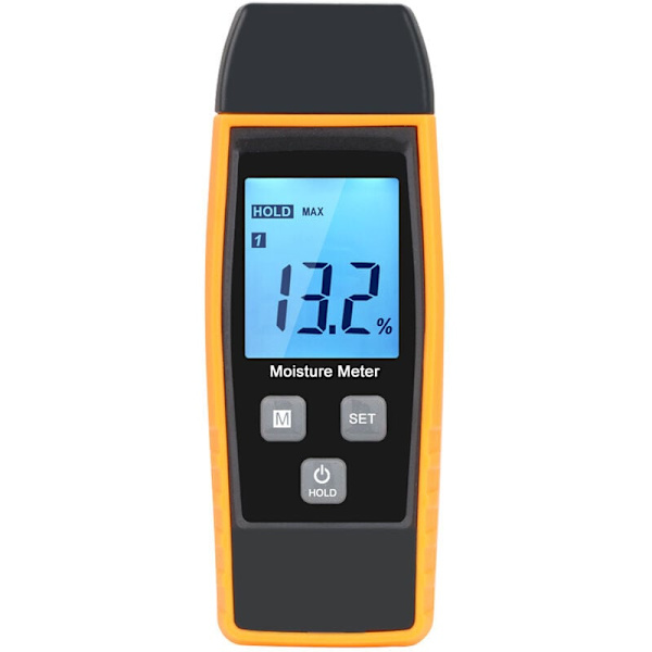 Kosteusmittari, seinän ja puun kosteusmittari, vuotomittari, kosteus, sementtilaasti, vesipitoisuuden ilmaisin LCD-taustavalolla (keltainen)