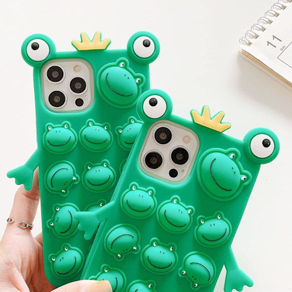 Pop Bubble til Iphoneiphone13/13pro/13promax Cover med Snøre, Blødt Silikon Cover Tegneserie Sjov Sød Anime Cool Cover Cases (iphone13, Sød Frø)
