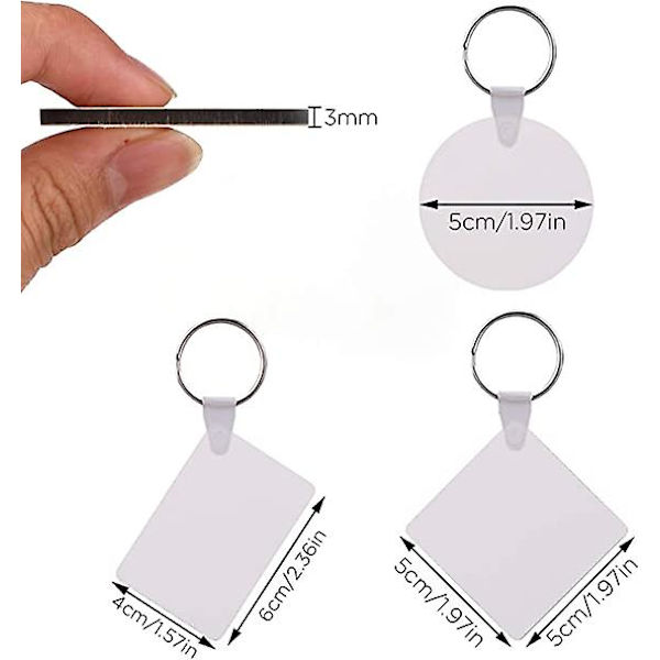 30 st sublimering nyckelringar värmeöverföring original nyckelringar för att göra DIY nyckelringar