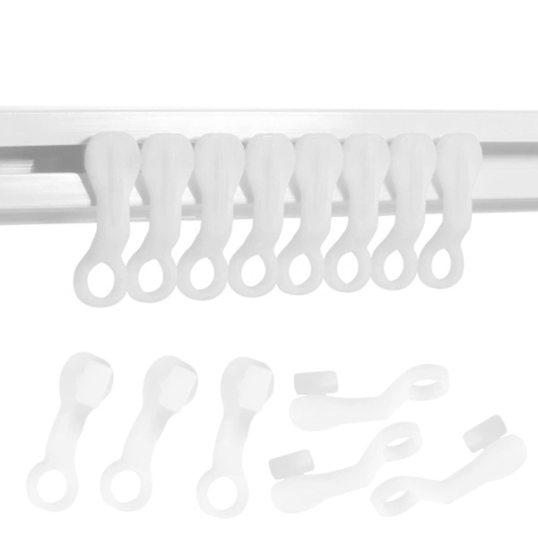 50 st vita plastgardinkrokar gardinglidare rullgardinkrok