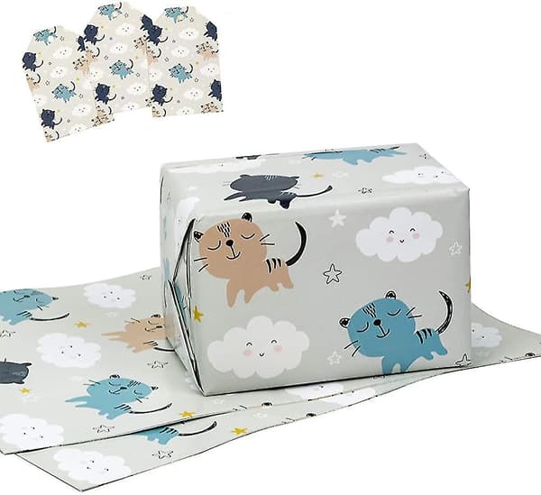 Inslagning papper ark vikt platt 3 ark juldesign