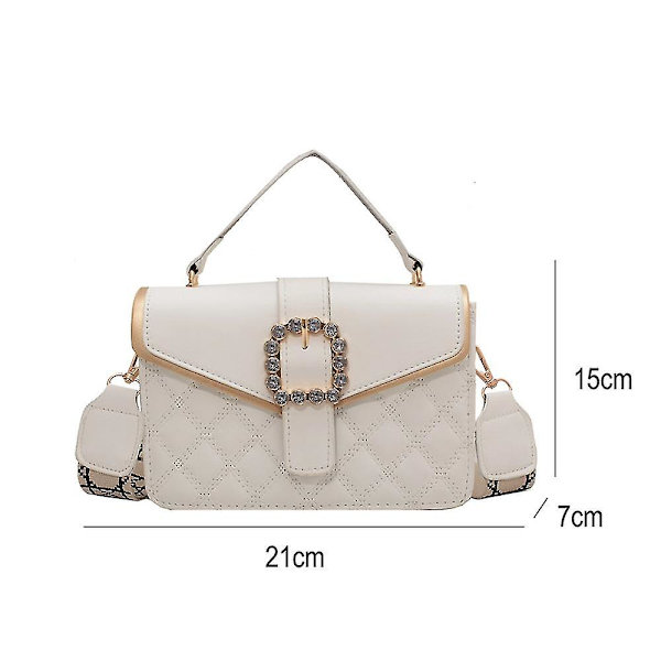 Axelväska för kvinnor Läderväska Crossbody-väskor med kedjeband ClearanceWhite