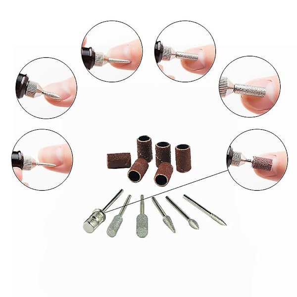 Professionell elektrisk nagelborrmaskin Pedikyr Manikyr Borr Set Fräsmaskiner Set Nagel Fil 20000RPM Poleringsutrustning（röd set）