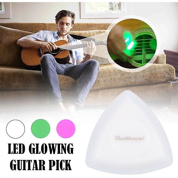 Led-lysande gitarrplektrum, basplektrum basgitarr elgitarrplektrum Led-gitarrbasplektrum, akustisk gitarrlysande plektrum（Lila ljus）