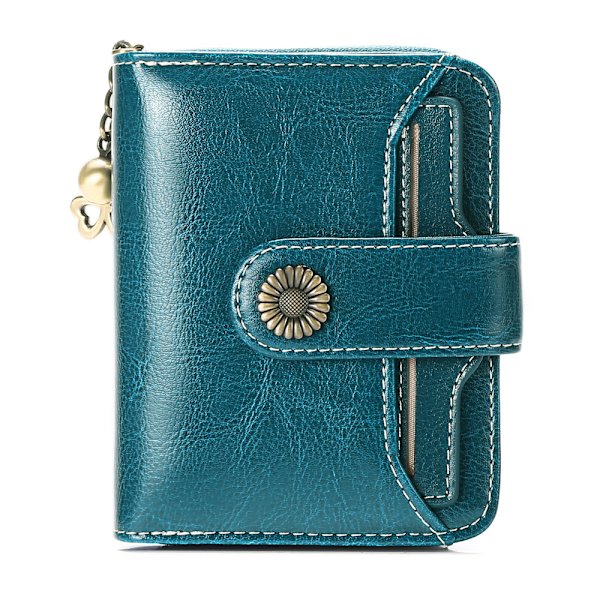 Damplånbok Läder Liten Bifold Liten Damplånbok (Blå)