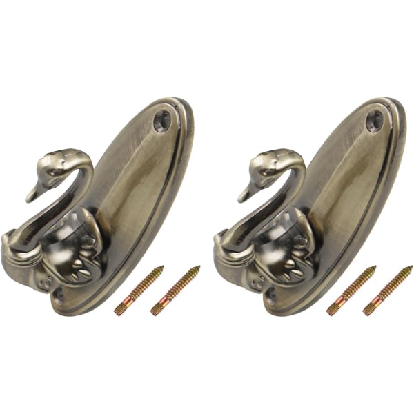 Gardinstångskrokar (84mm/3,3in) 2st, Väggmonterad tofsbygel i zinklegering, Brons