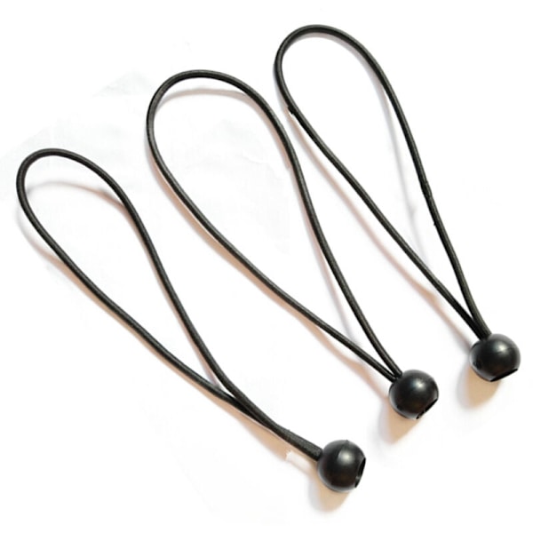 Professionel gummistropper med kugle til fastgørelse af presenninger, cykler, biler, haver osv. - Ekstra holdbar og UV-bestandig - 20 cm - Sort